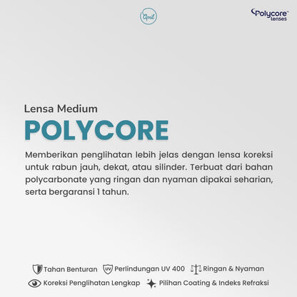 April Eyewear Lensa Polycore Bergaransi
