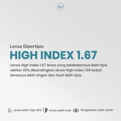 LENSA HI INDEX 1.67 DIPERTIPIS 40%