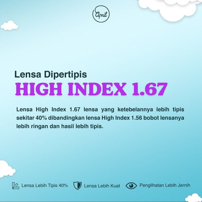 LENSA HI INDEX 1.67 DIPERTIPIS 40%